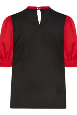 M&Co Womens Red Contrast Sleeve Blouse><noscript><img width=