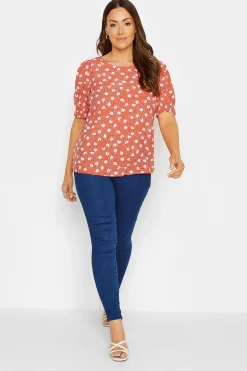 M&Co Womens Red Daisy Print Blouse><noscript><img width=