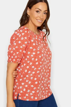 M&Co Womens Red Daisy Print Blouse><noscript><img width=