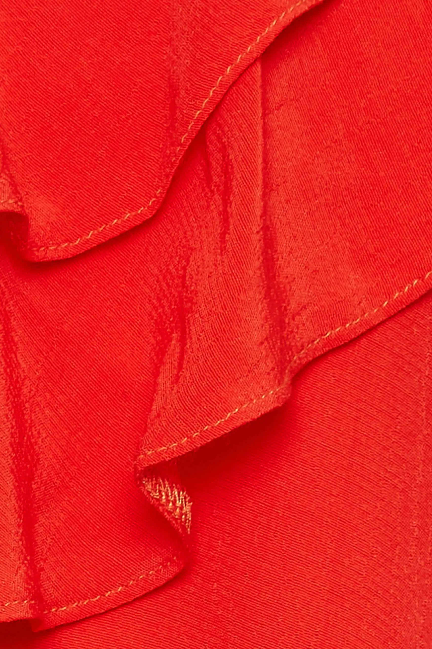 M&Co Womens Red Frill Front Blouse>Women Short Sleeve Tops