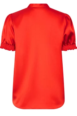 M&Co Womens Red Frill Satin Blouse><noscript><img width=