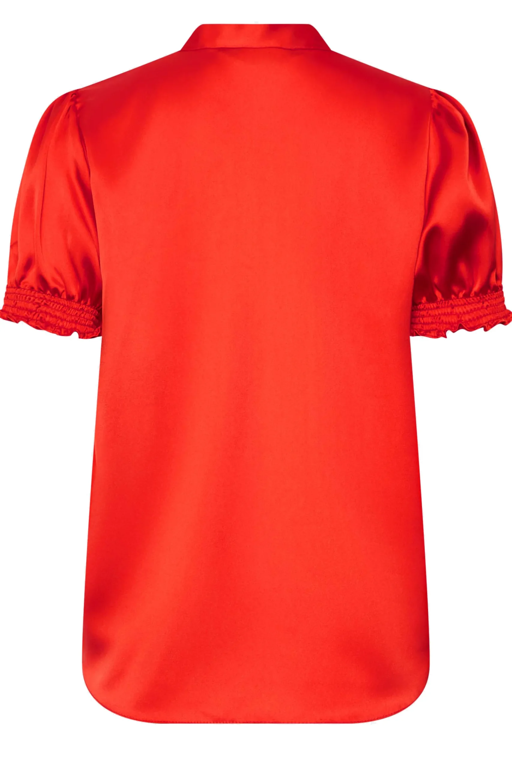 M&Co Womens Red Frill Satin Blouse>Women Short Sleeve Tops