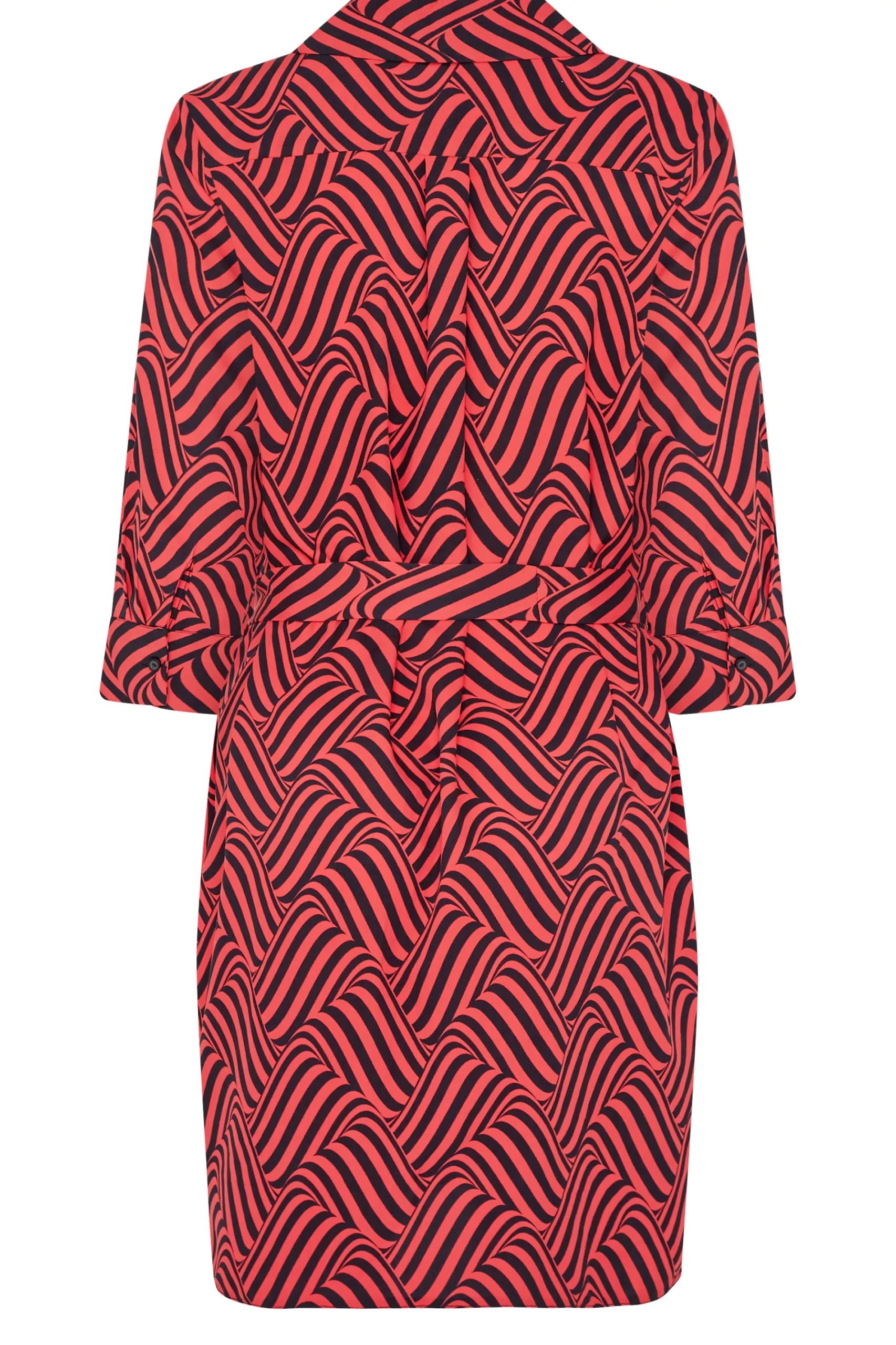 M&Co Womens Red Geometric Print Shirt Dress>Women Shirt Dresses