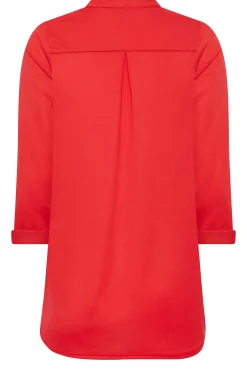 M&Co Womens Red Half Placket Jersey Shirt><noscript><img width=