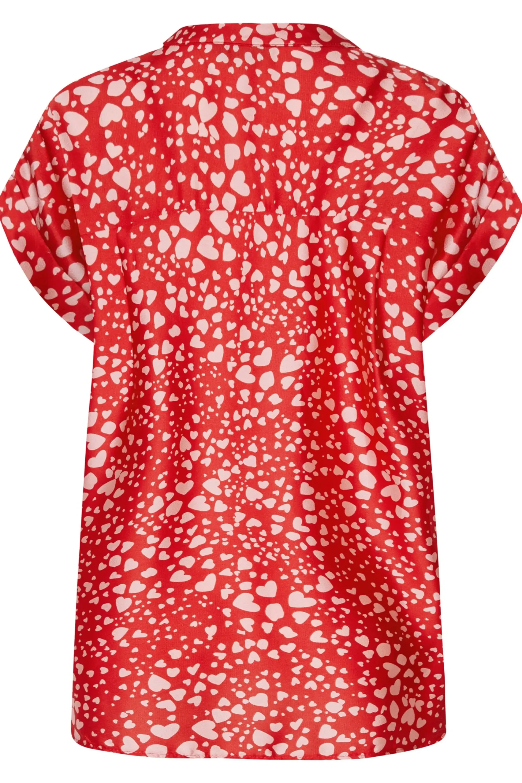 M&Co Womens Red Heart Print Shirt>Women Short Sleeve Tops