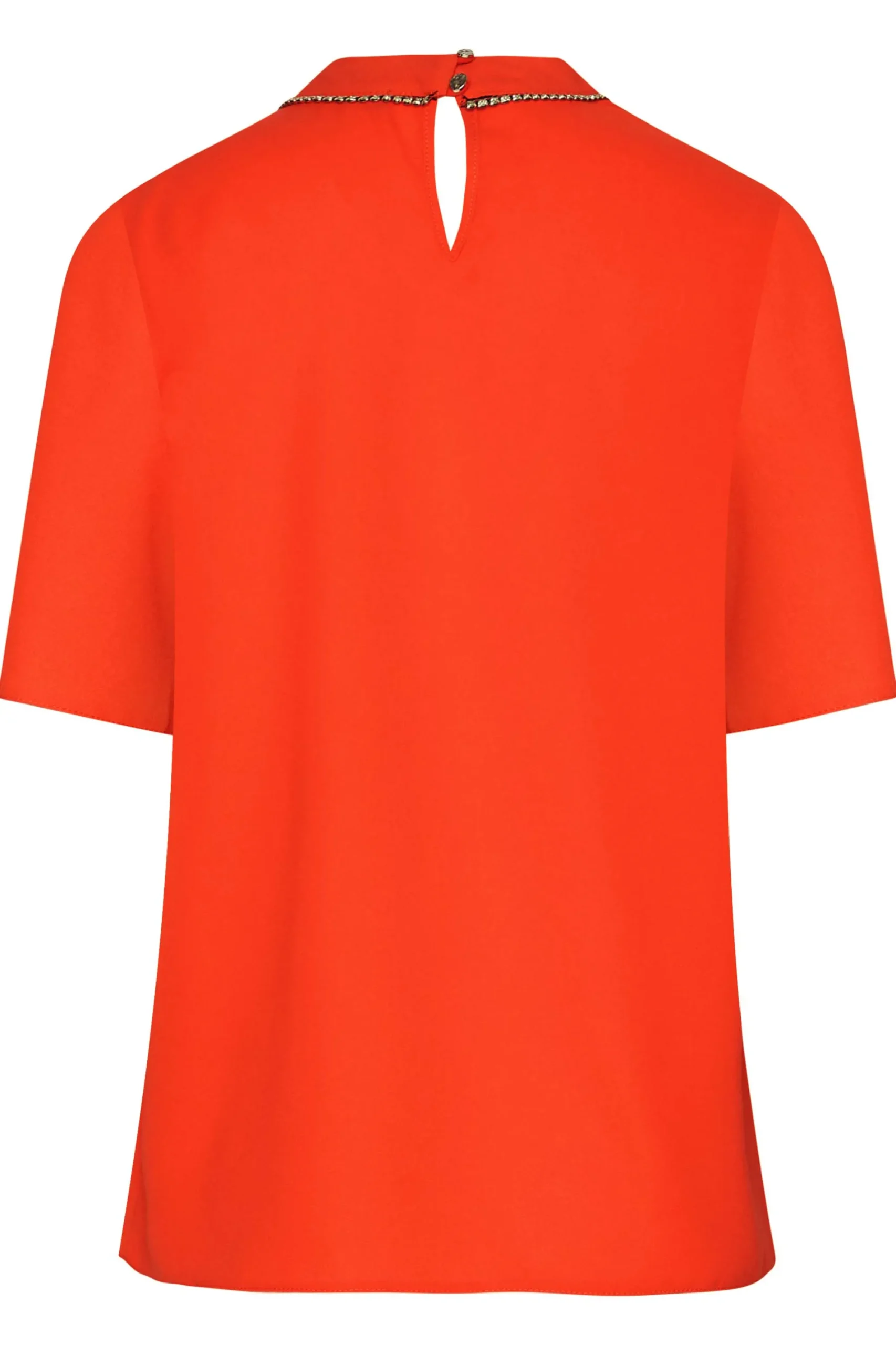 M&Co Womens Red Keyhole Sequin Blouse>Women Short Sleeve Tops