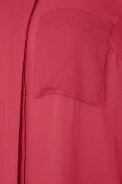 M&Co Womens Red Satin Contrast Panel Shirt><noscript><img width=