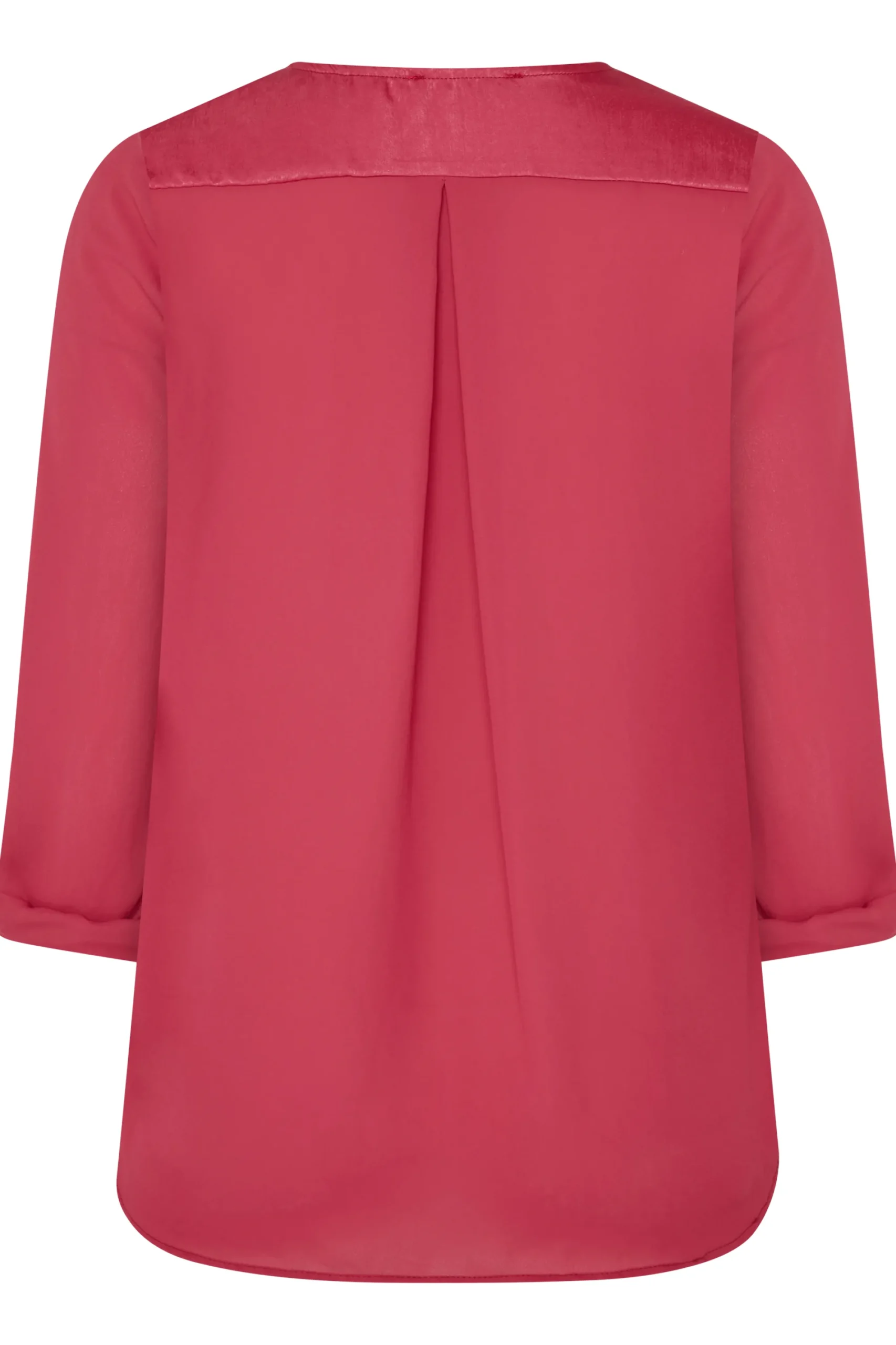 M&Co Womens Red Satin Contrast Panel Shirt>Women Shirts