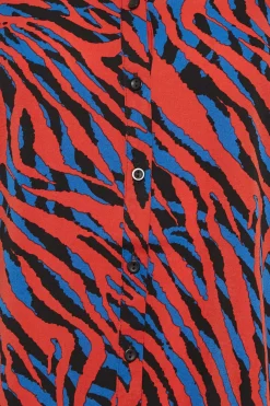 M&Co Womens Red Zebra Print Long Sleeve Shirt><noscript><img width=