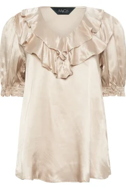 M&Co Womens Rose Gold Frill Front Blouse><noscript><img width=