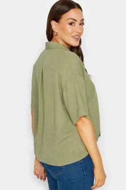 M&Co Womens Sage Green V-Neck Wrap Blouse><noscript><img width=