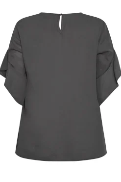 M&Co Womens Slate Grey Frill Sleeve Blouse><noscript><img width=