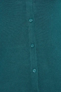 M&Co Womens Teal Green Ribbed Shoulder Cardigan><noscript><img width=