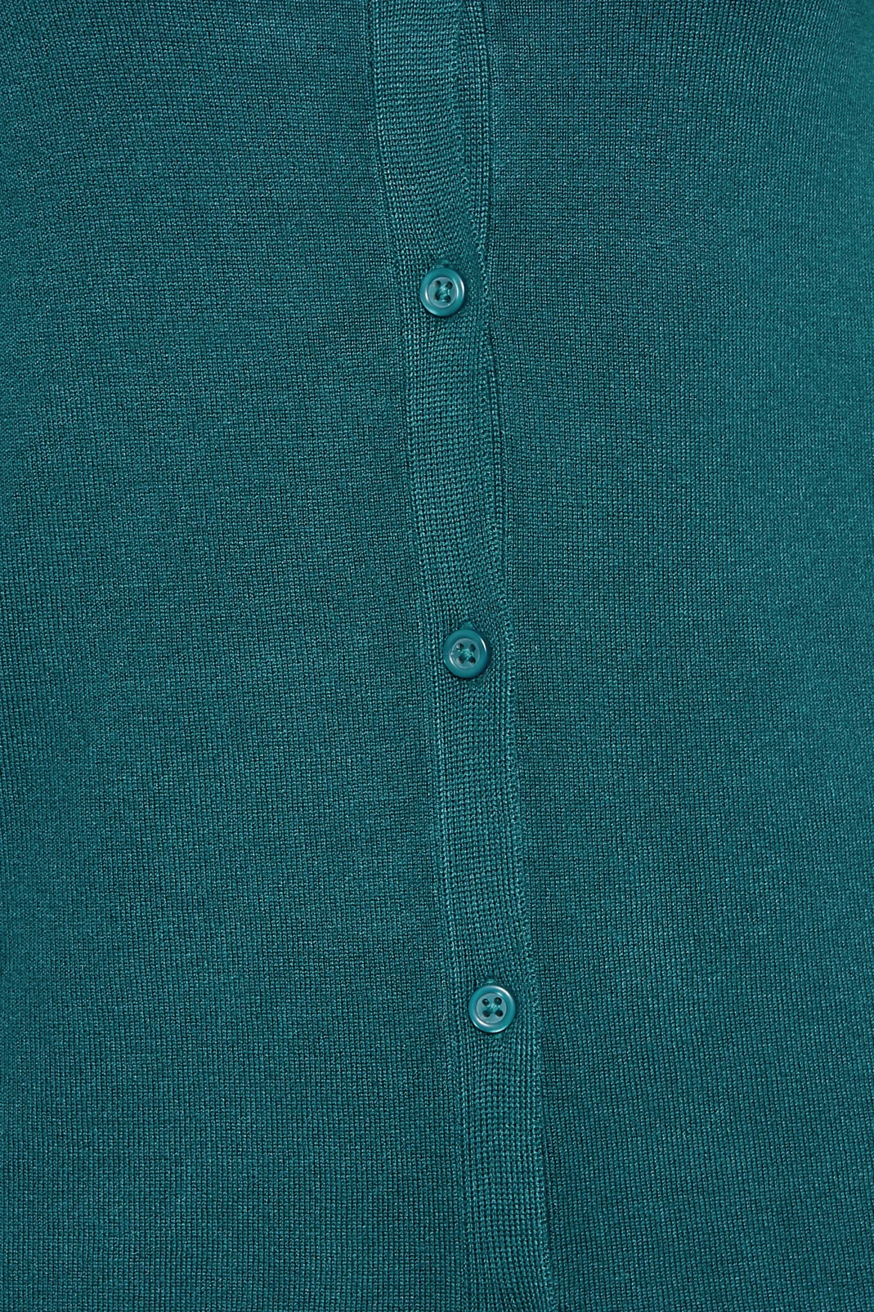 M&Co Womens Teal Green Ribbed Shoulder Cardigan>Women Cardigan