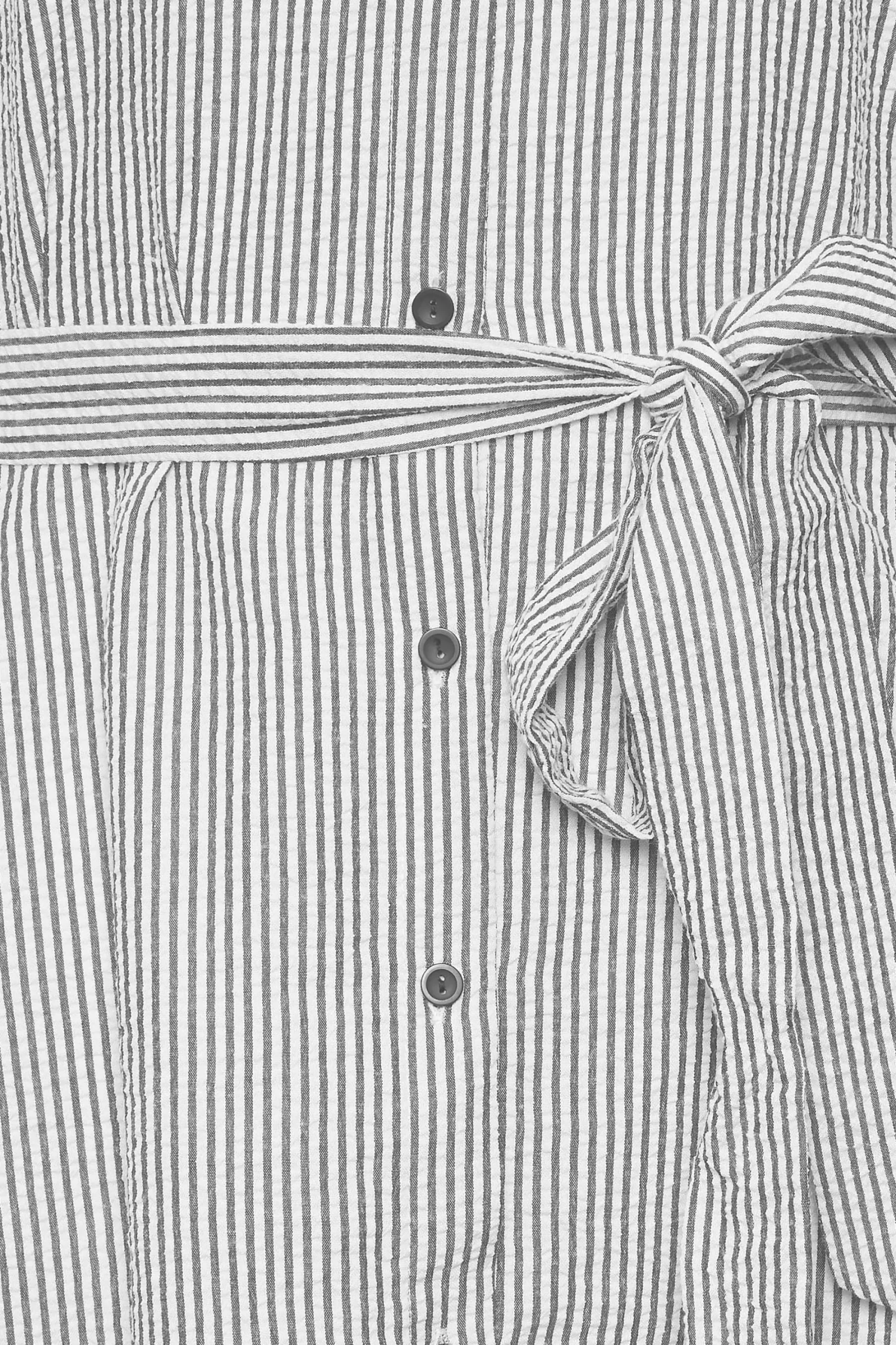 M&Co Womens White & Black Stripe Print Tie Waist Tunic Shirt Dress>Women Shirt Dresses