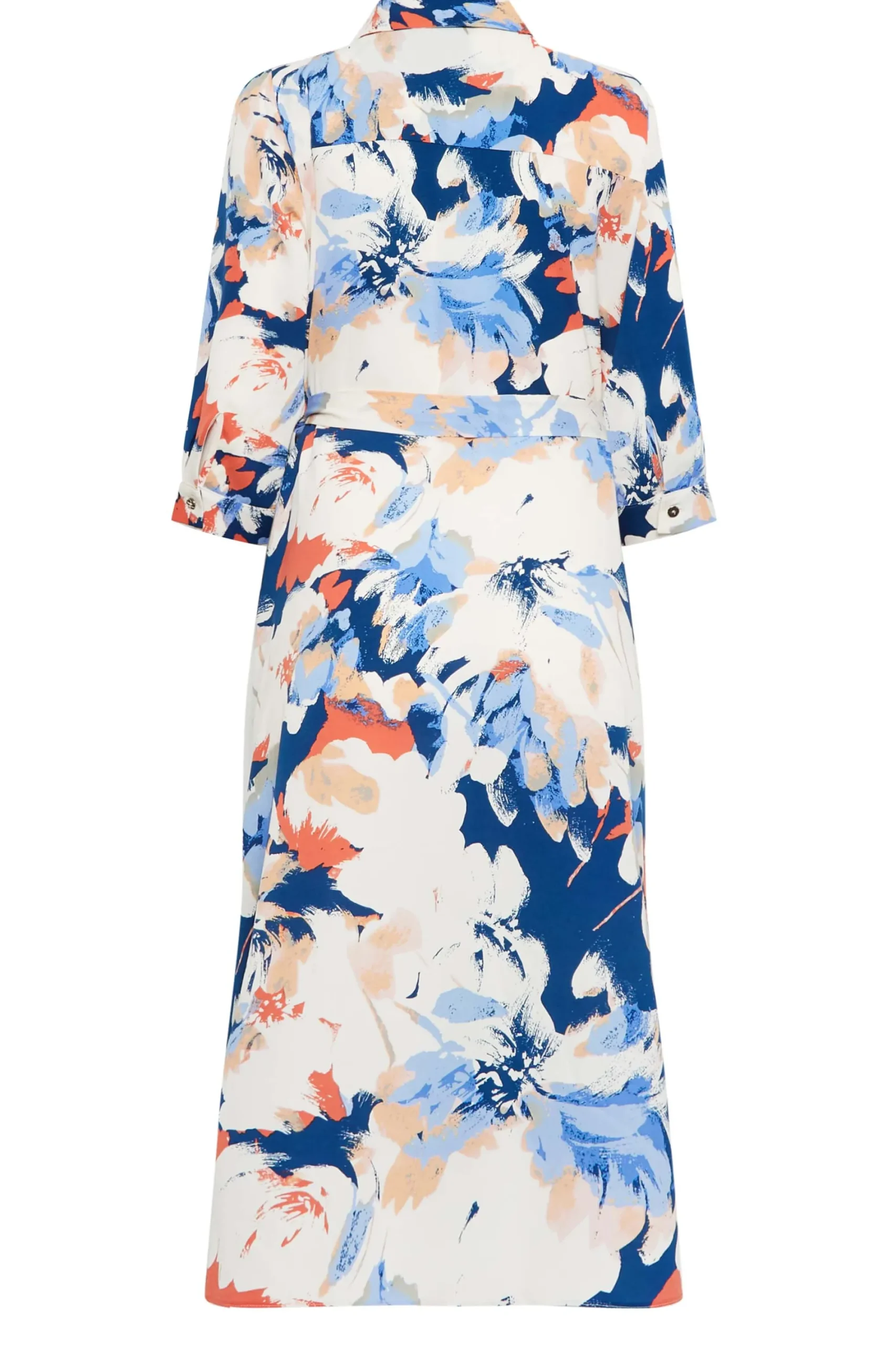 M&Co Womens White & Blue Floral Print Button Through Shirt Dress>Women Wedding Guest Dresses