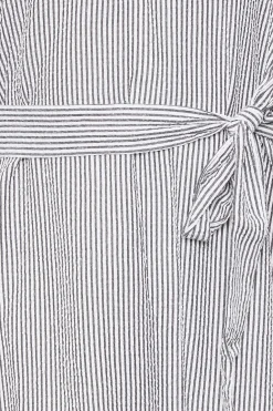 M&Co Womens White & Grey Stripe Print Tie Waist Tunic Dress><noscript><img width=