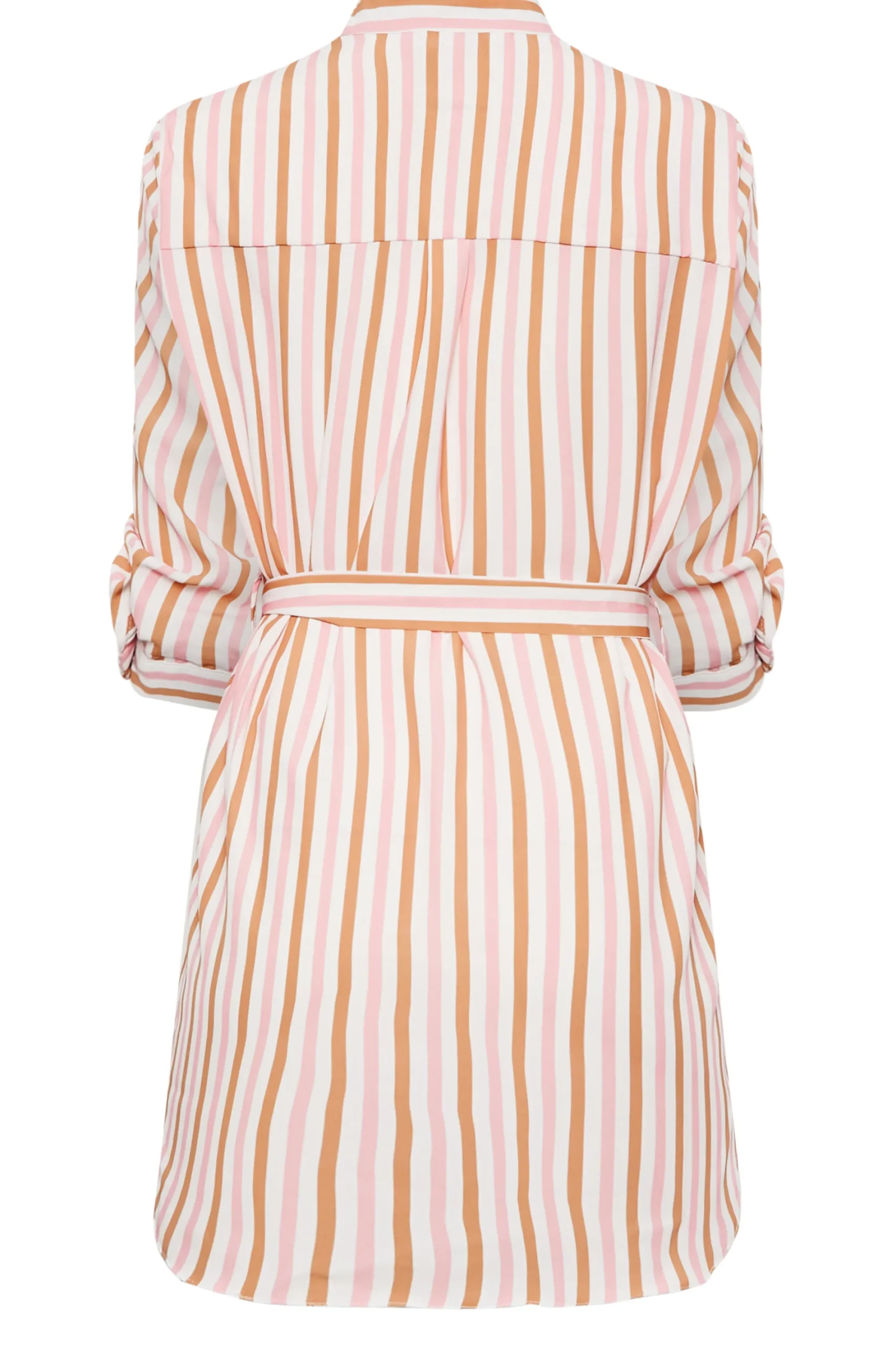 M&Co Womens White & Pink Stripe Tie Waist Blouse>Women Shirts