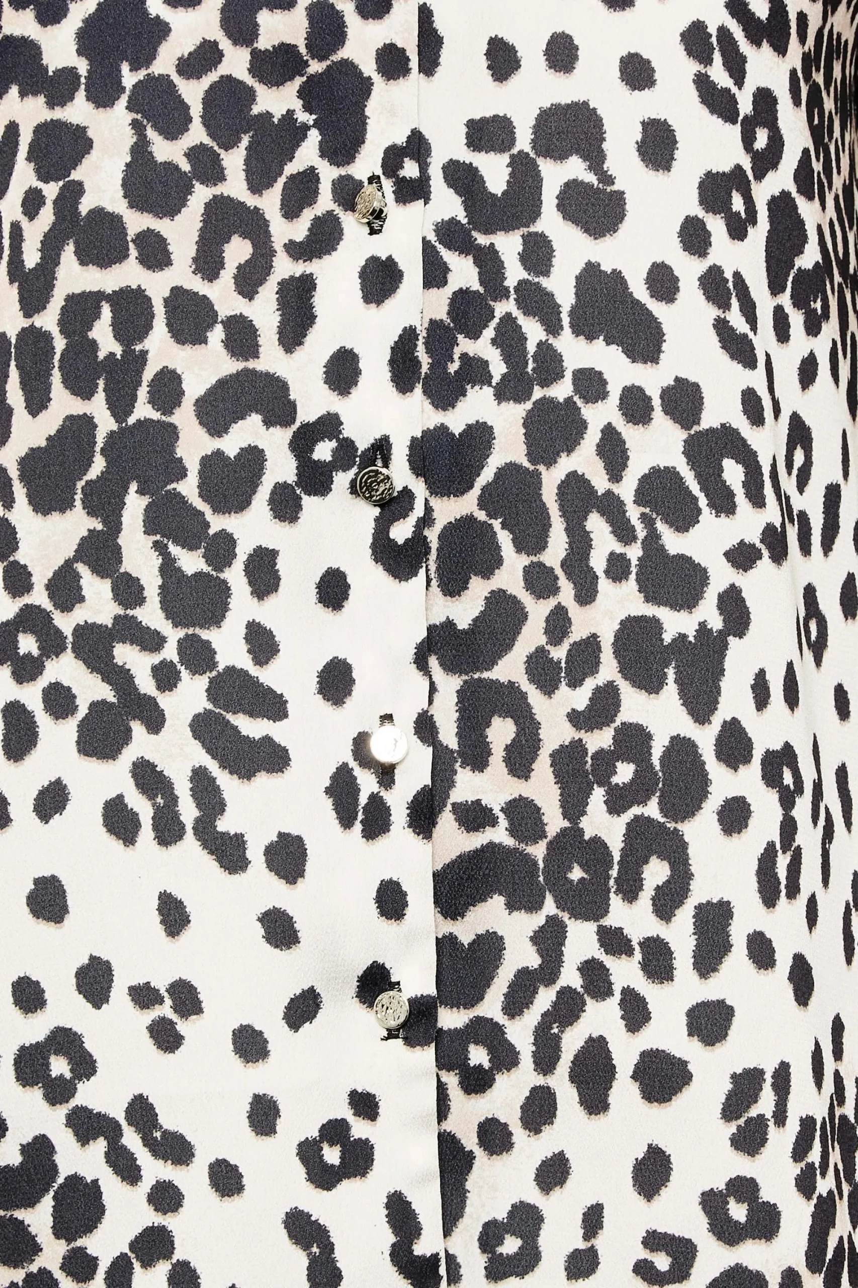 M&Co Womens White Animal Print Frill Sleeve Button Through Blouse>Women Short Sleeve Tops
