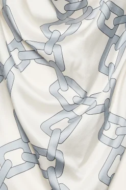 M&Co Womens White Chain Print Cowl Neck Satin Blouse><noscript><img width=
