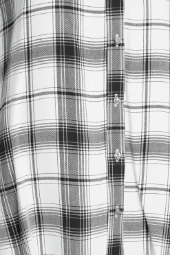 M&Co Womens White Check Short Sleeve Shirt>Women Short Sleeve Tops