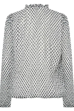 M&Co Womens White Ditsy Print Tie Neck Blouse><noscript><img width=