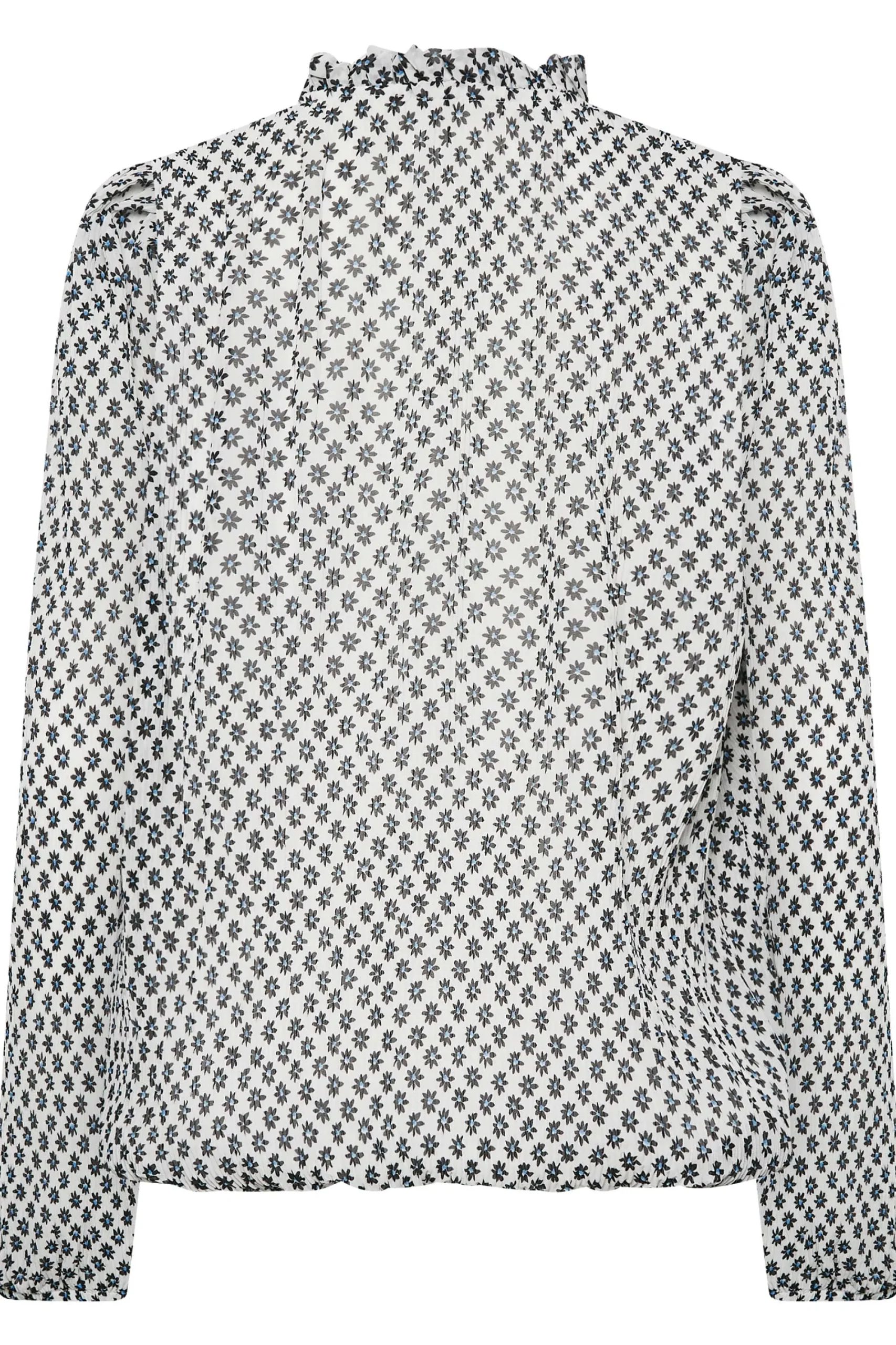 M&Co Womens White Ditsy Print Tie Neck Blouse>Women Blouses