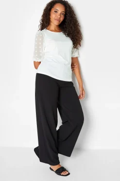 M&Co Womens White Dobby Sleeve Blouse>Women Shirts