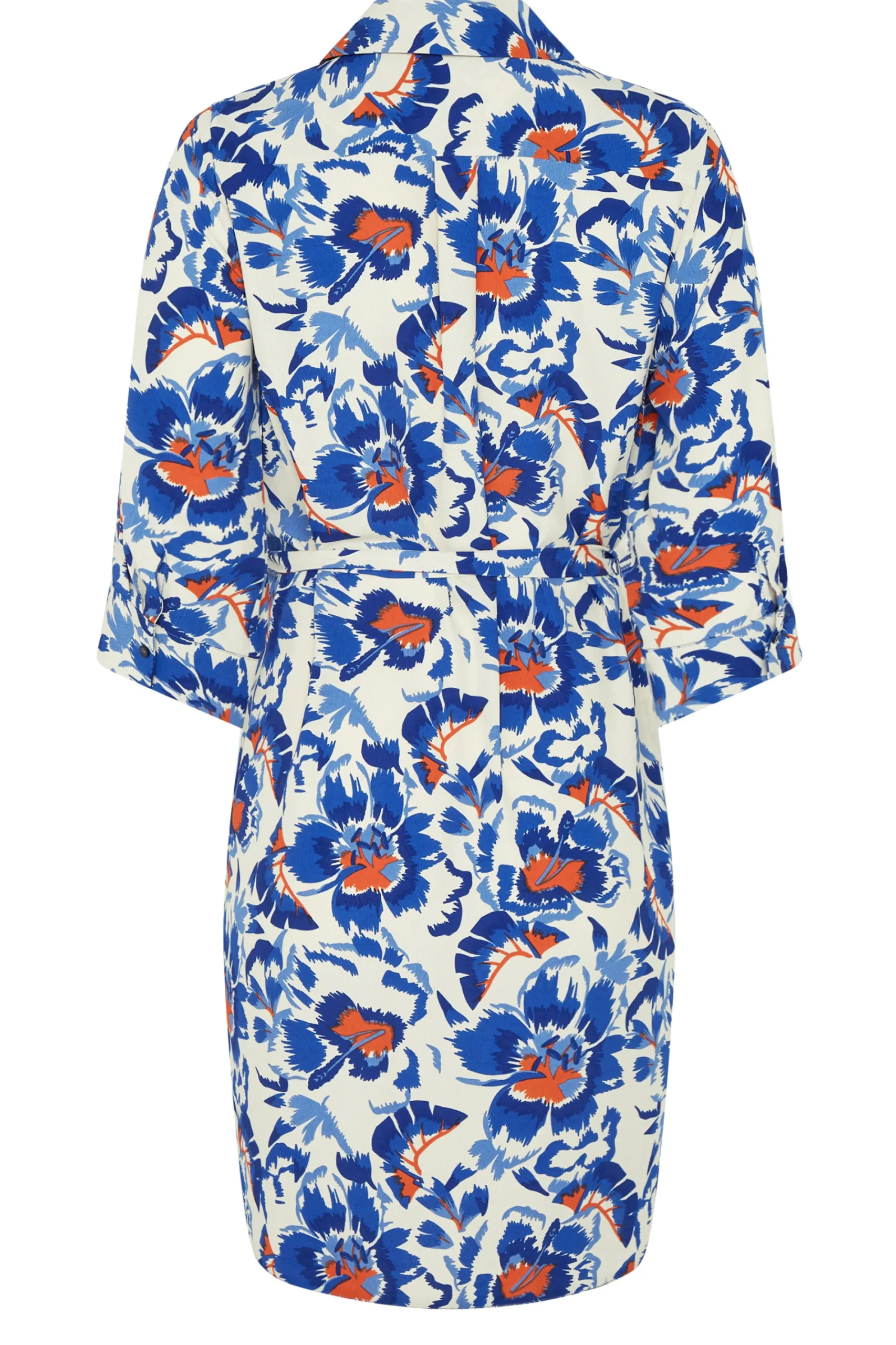 M&Co Womens White Floral Print Tie Tunic Shirt Dress>Women Shirt Dresses