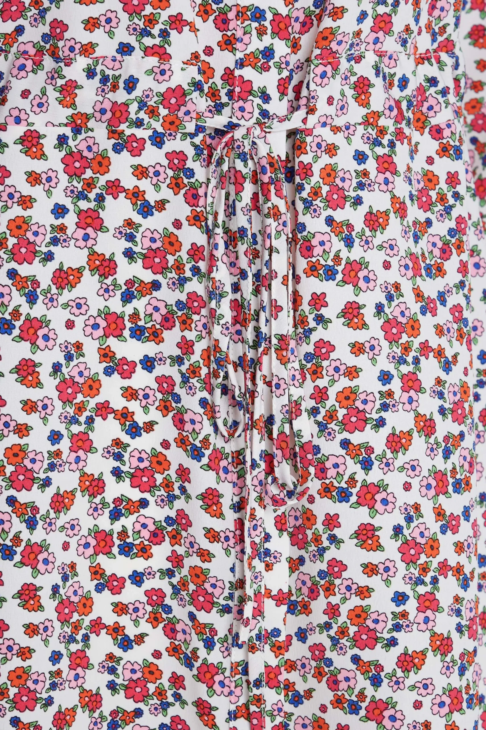 M&Co Womens White Floral Print Tie Waist Tunic Shirt>Women Shirts