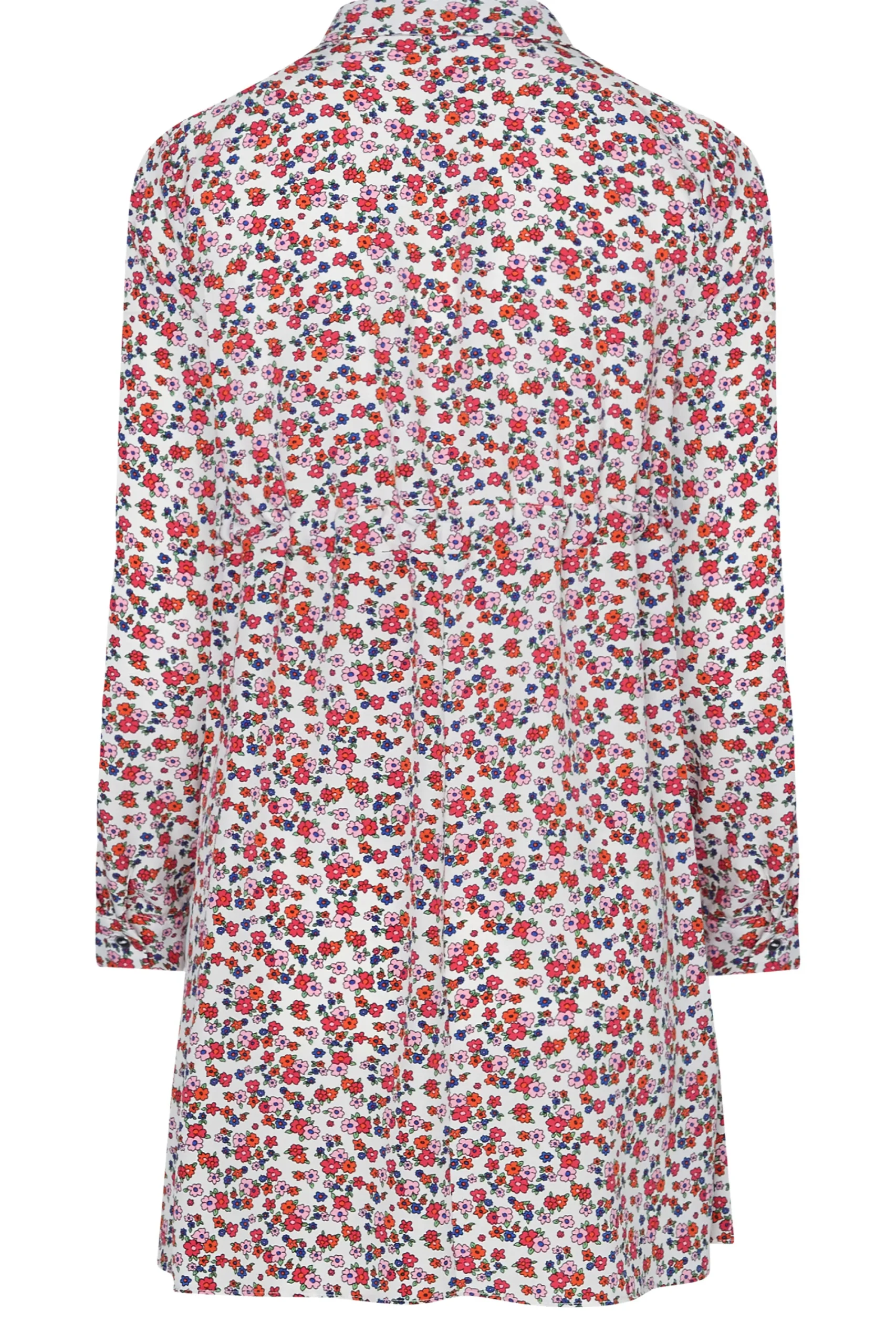 M&Co Womens White Floral Print Tie Waist Tunic Shirt>Women Shirts