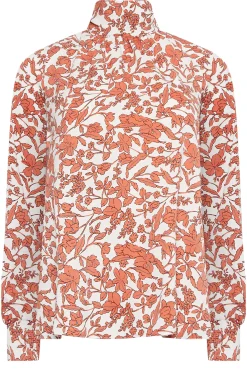 M&Co Womens White Floral Print High Neck Blouse><noscript><img width=