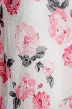 M&Co Womens White Floral Print Dobby Frill Sleeve Blouse><noscript><img width=