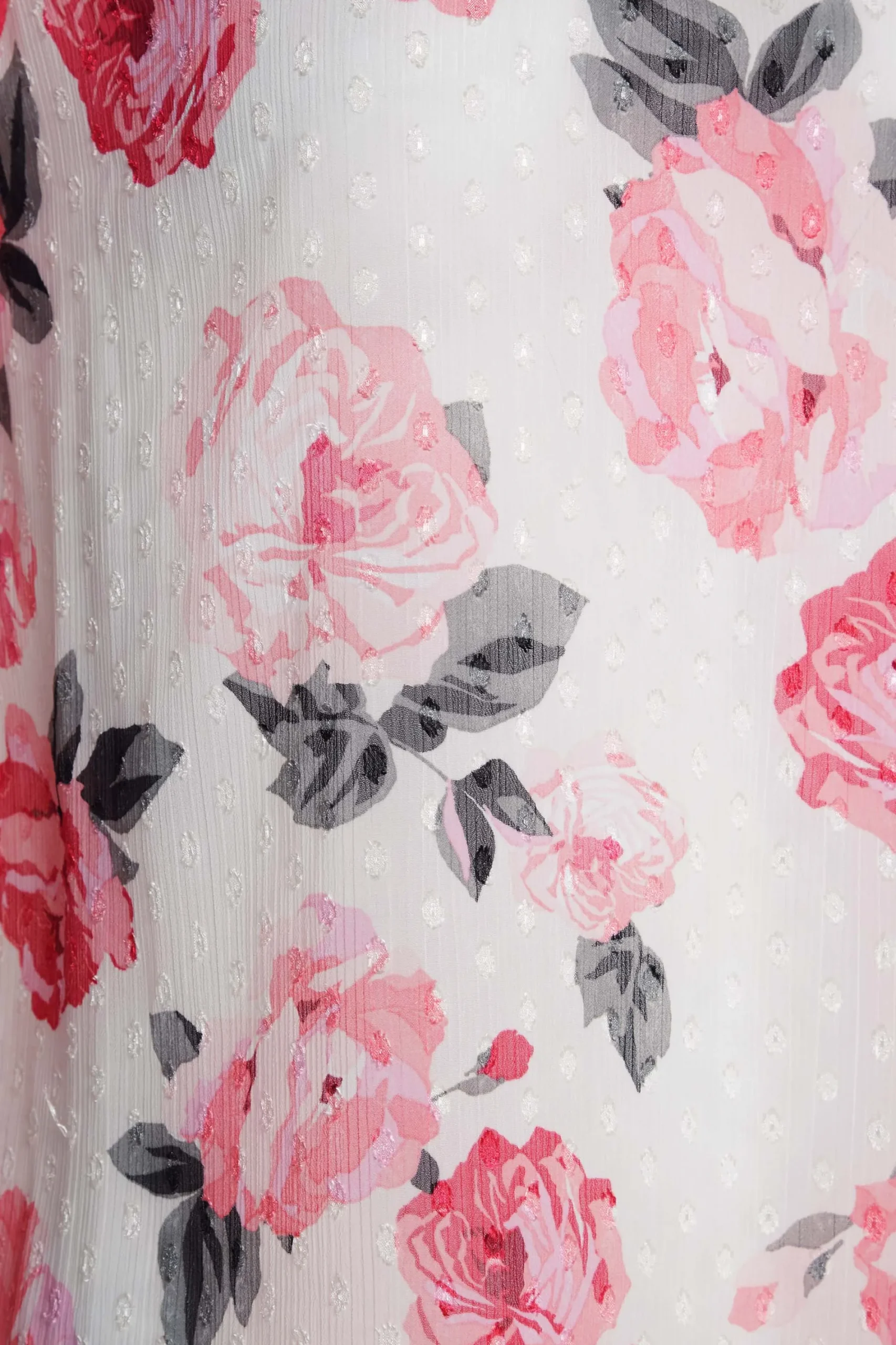 M&Co Womens White Floral Print Dobby Frill Sleeve Blouse>Women Blouses