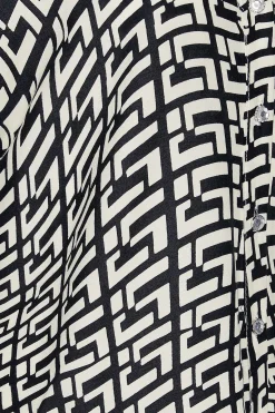 M&Co Womens White Geometric Print Short Sleeve Shirt><noscript><img width=