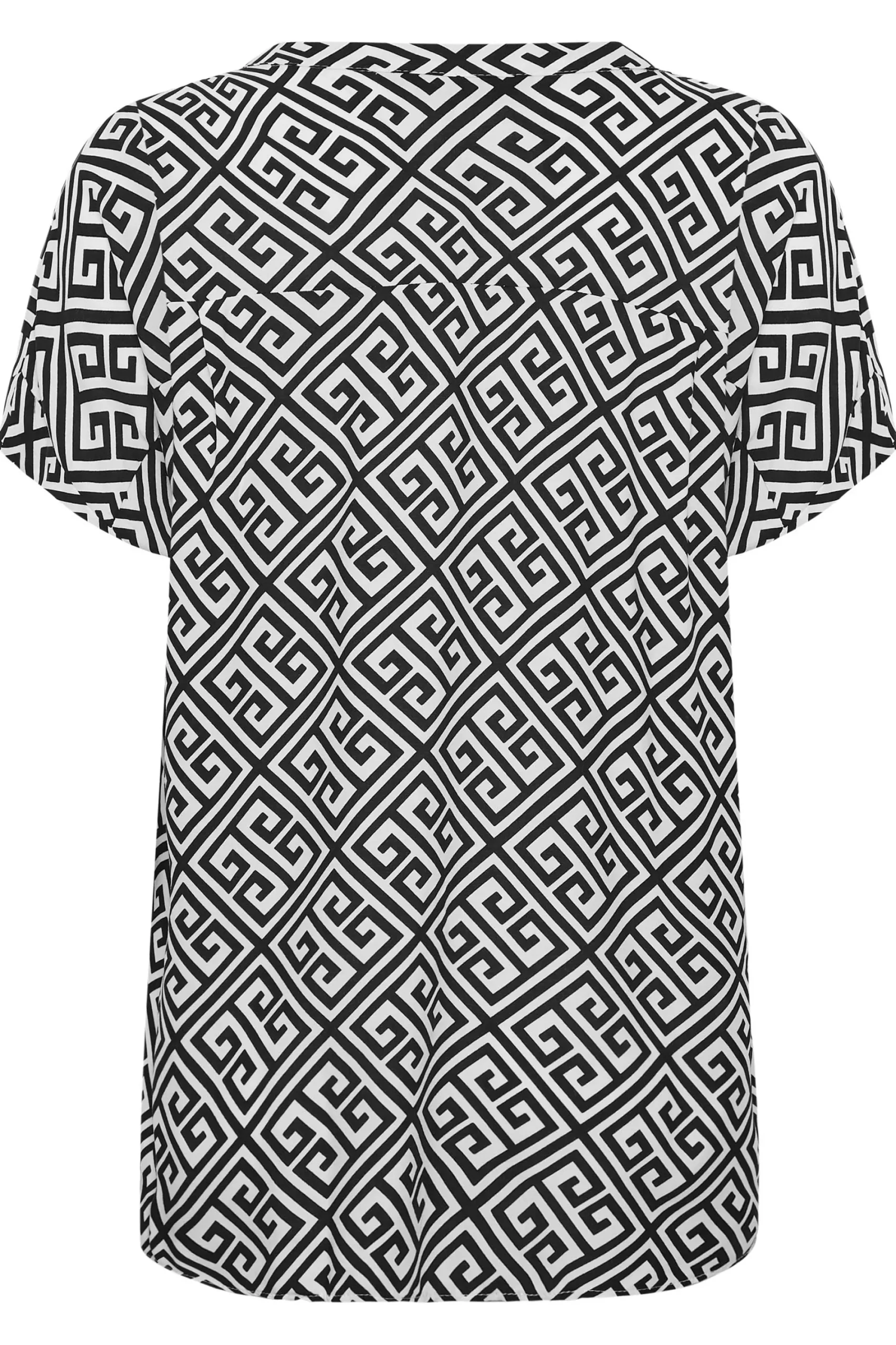 M&Co Womens White Geometric Print Shirt>Women Shirts