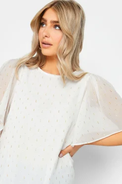 M&Co Womens White Glitter Detail Blouse><noscript><img width=