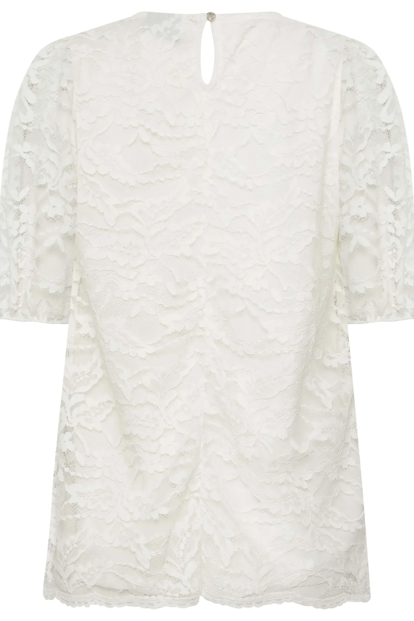 M&Co Womens White Lace Floral Blouse>Women Short Sleeve Tops