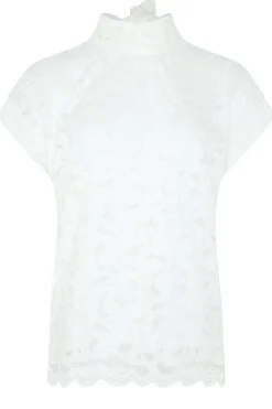 M&Co Womens White Lace Tie Back Blouse><noscript><img width=