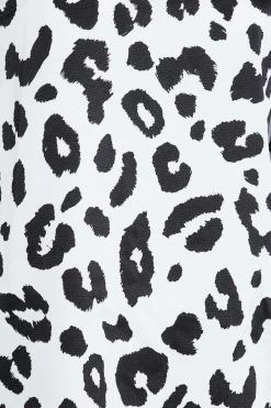 M&Co Womens White Leopard Print High Neck Satin Blouse><noscript><img width=