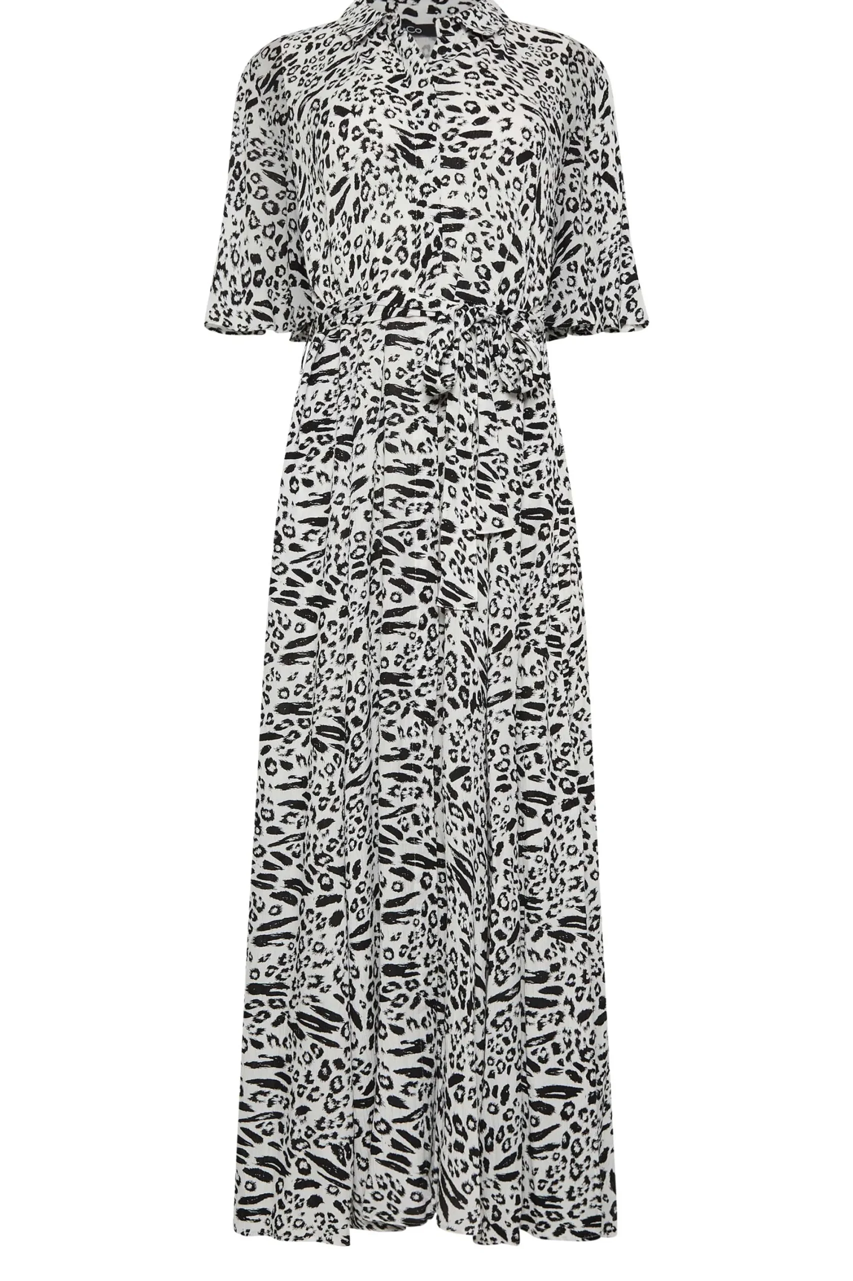 M&Co Womens White Mixed Animal Print Shirt Dress>Women Shirt Dresses