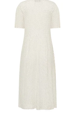 M&Co Womens White Polka Dot Print Angel Sleeve Split Hem Midi Dress><noscript><img width=