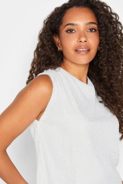 M&Co Womens White Sequin Tie Back Top><noscript><img width=