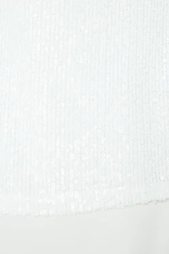 M&Co Womens White Sequin Tie Back Top><noscript><img width=