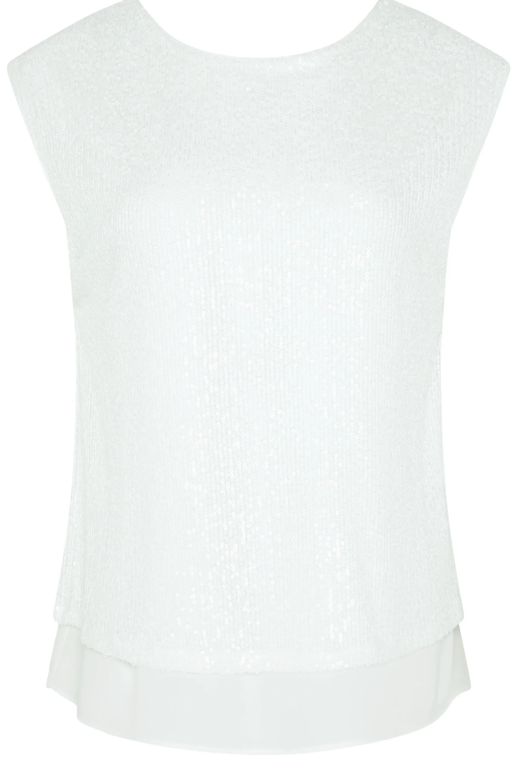 M&Co Womens White Sequin Tie Back Top>Women Short Sleeve Tops