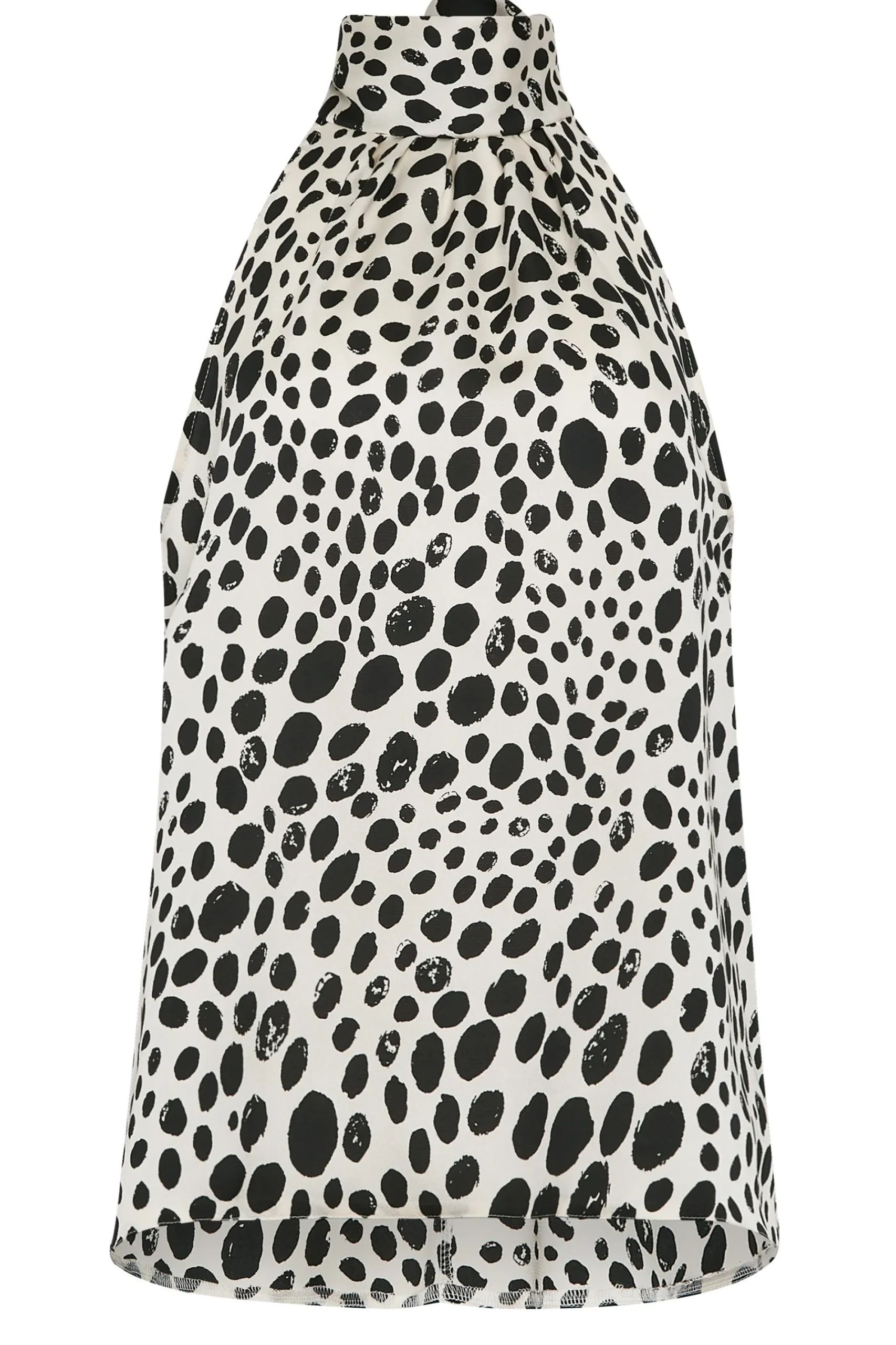 M&Co Womens White Spot Print Halter Neck Blouse>Women Short Sleeve Tops