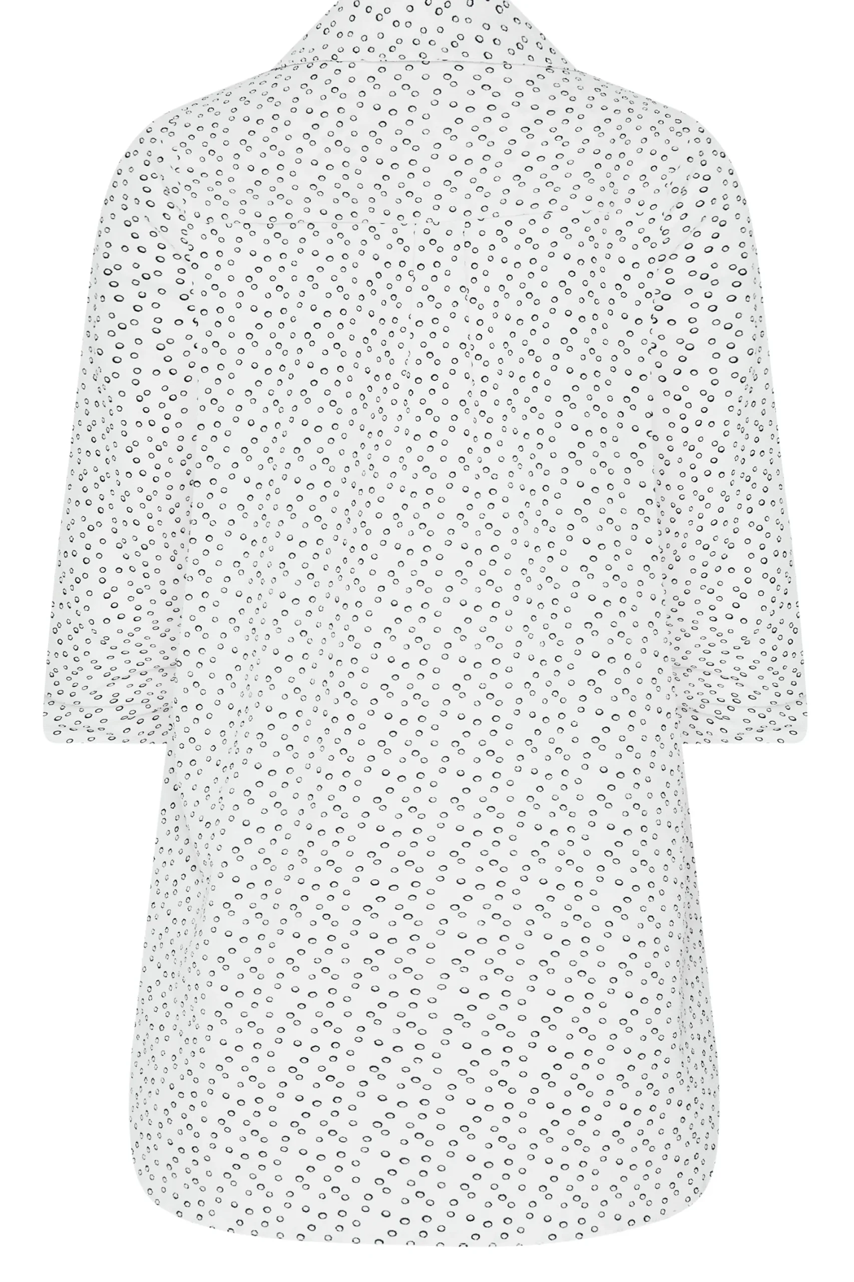 M&Co Womens White Spot Print Tab Sleeve Shirt>Women Shirts