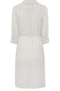 M&Co Womens White Spot Print Tie Waist Tunic Shirt Dress><noscript><img width=