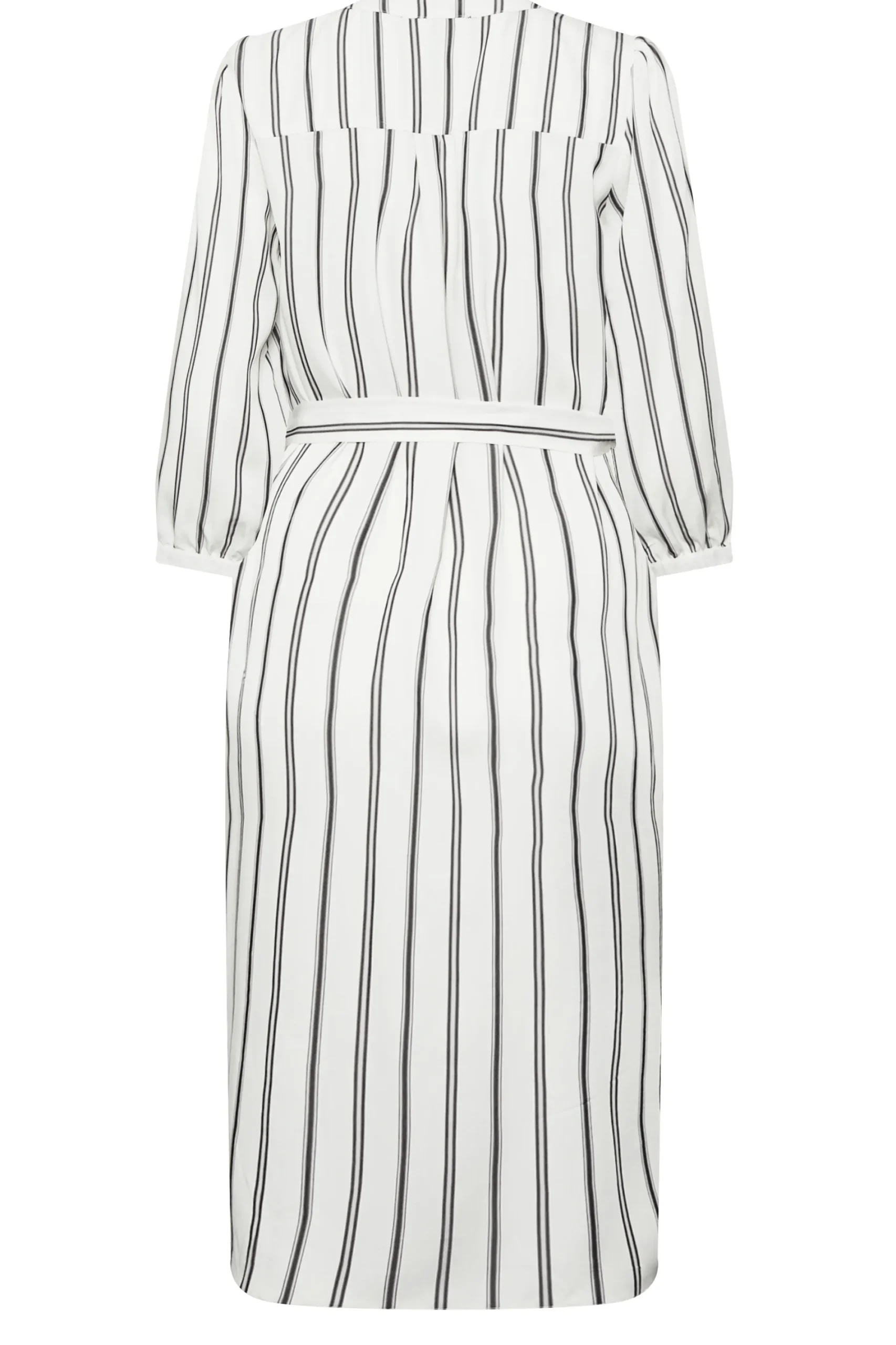 M&Co Womens White Stripe Print Tie Waist Tunic Dress>Women Shirt Dresses
