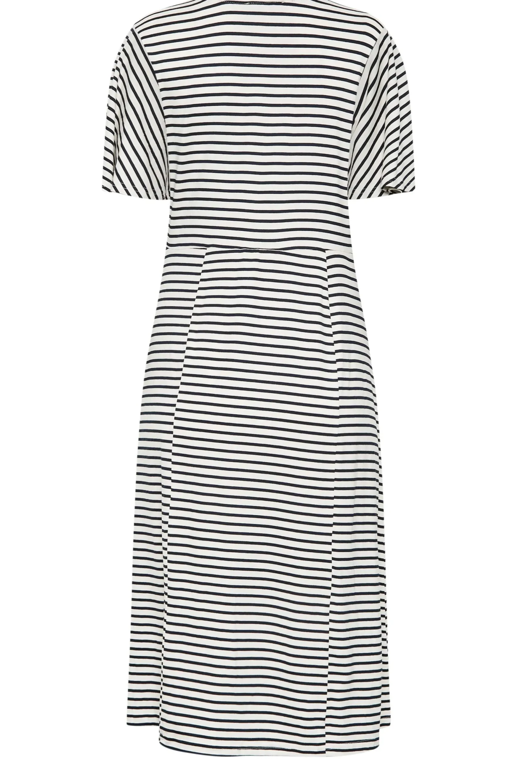 M&Co Womens White Stripe Print Angel Sleeve Split Hem Midi Dress>Women Midi Dresses